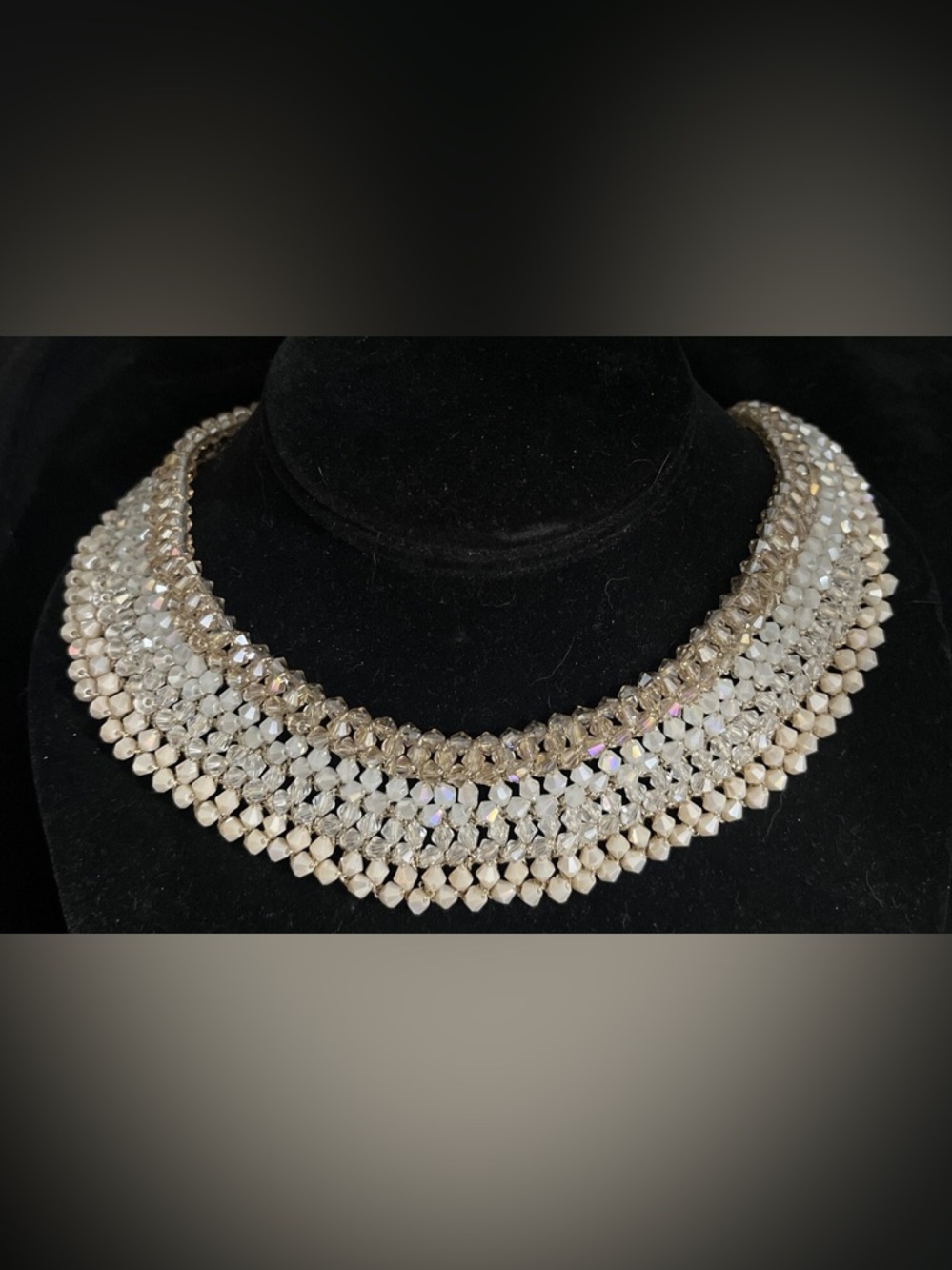 Rush By Denis & Charles Champagne Crystal Collar Necklace Chocker
